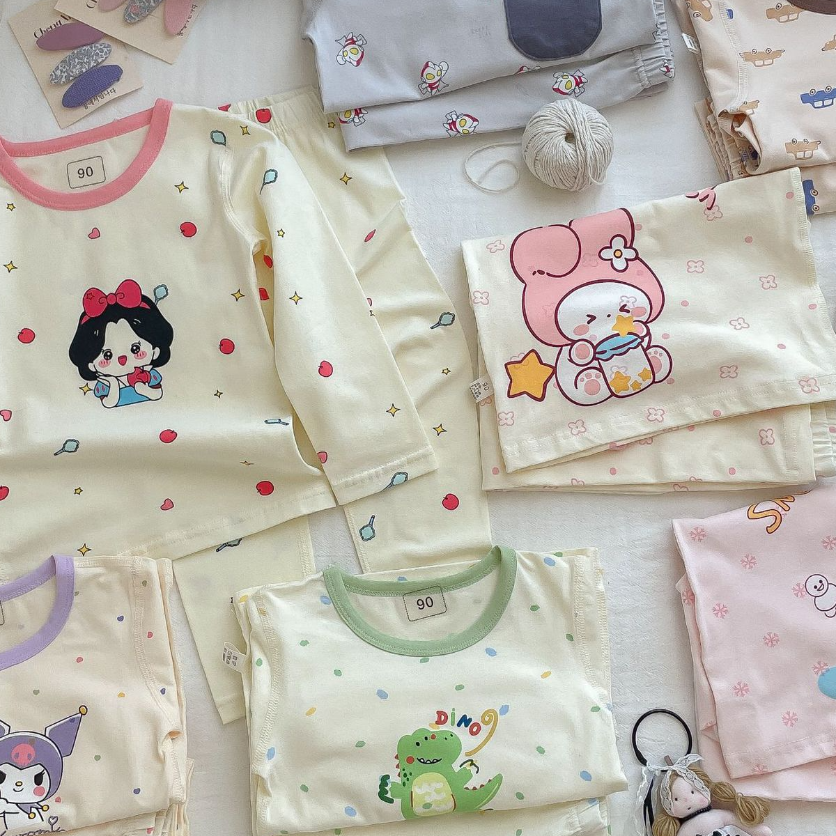 Cartoon skin-friendly children's autumn clothes and trousers home clothes and pajamas set