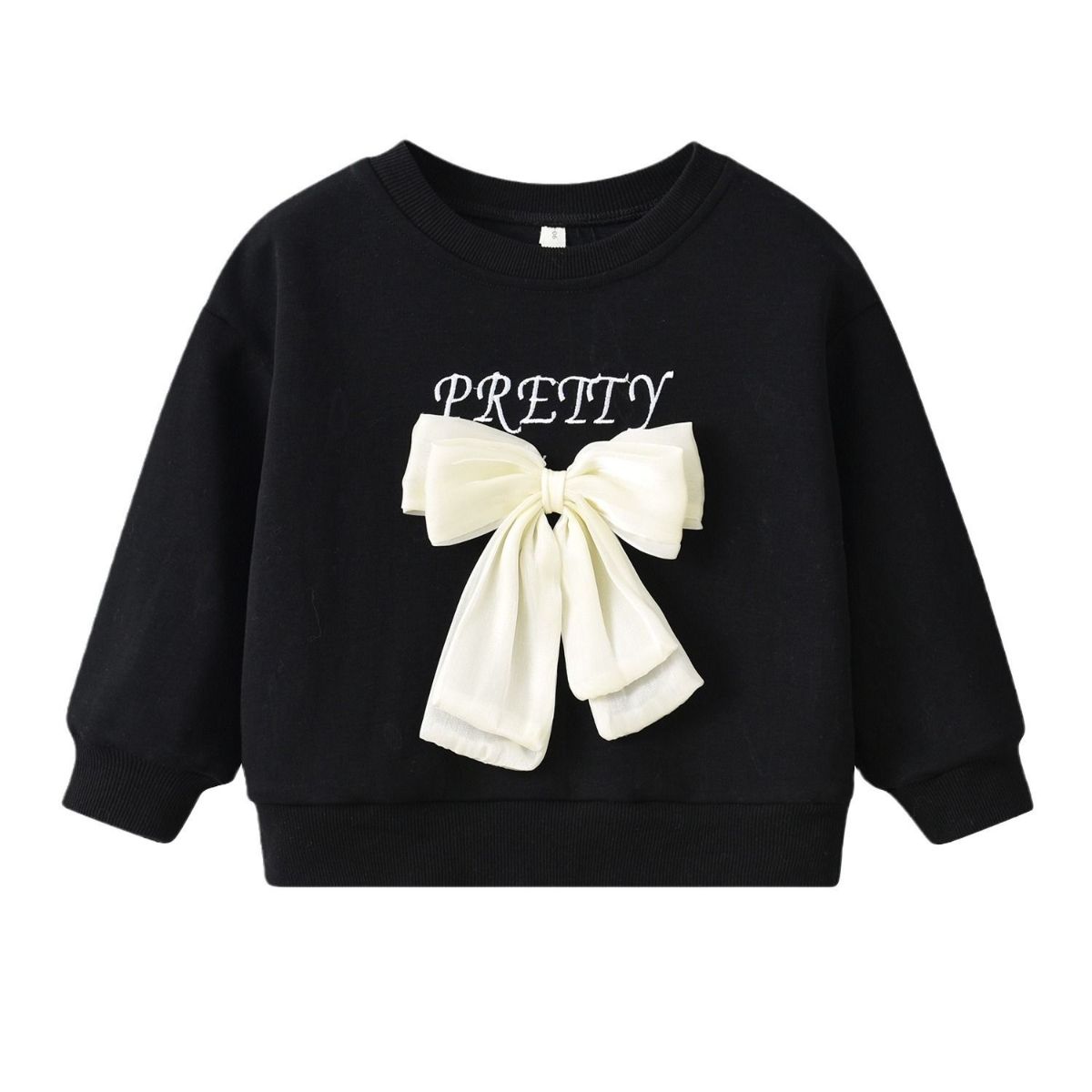 Girls Spring and Autumn Bow Sweater Fashionable Girl Pullover Baby Spring Clothes Tops New