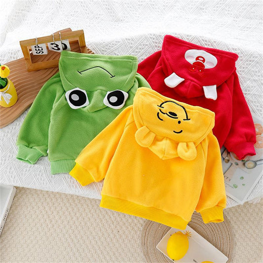 Boys and girls baby cartoon hooded tops