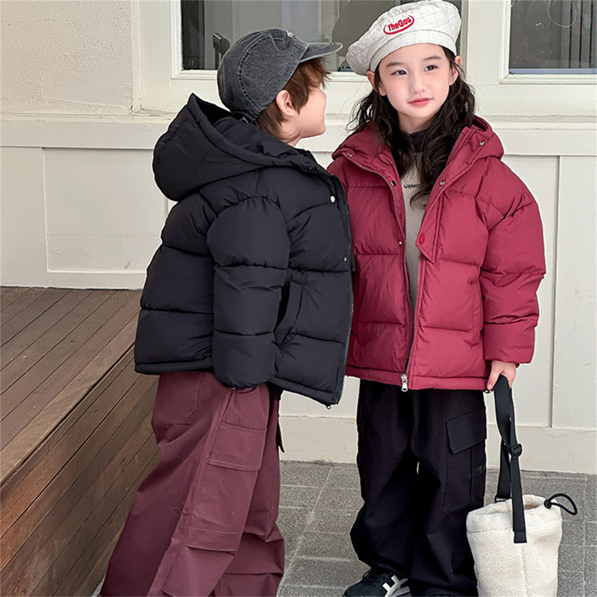 children's winter short down jacket