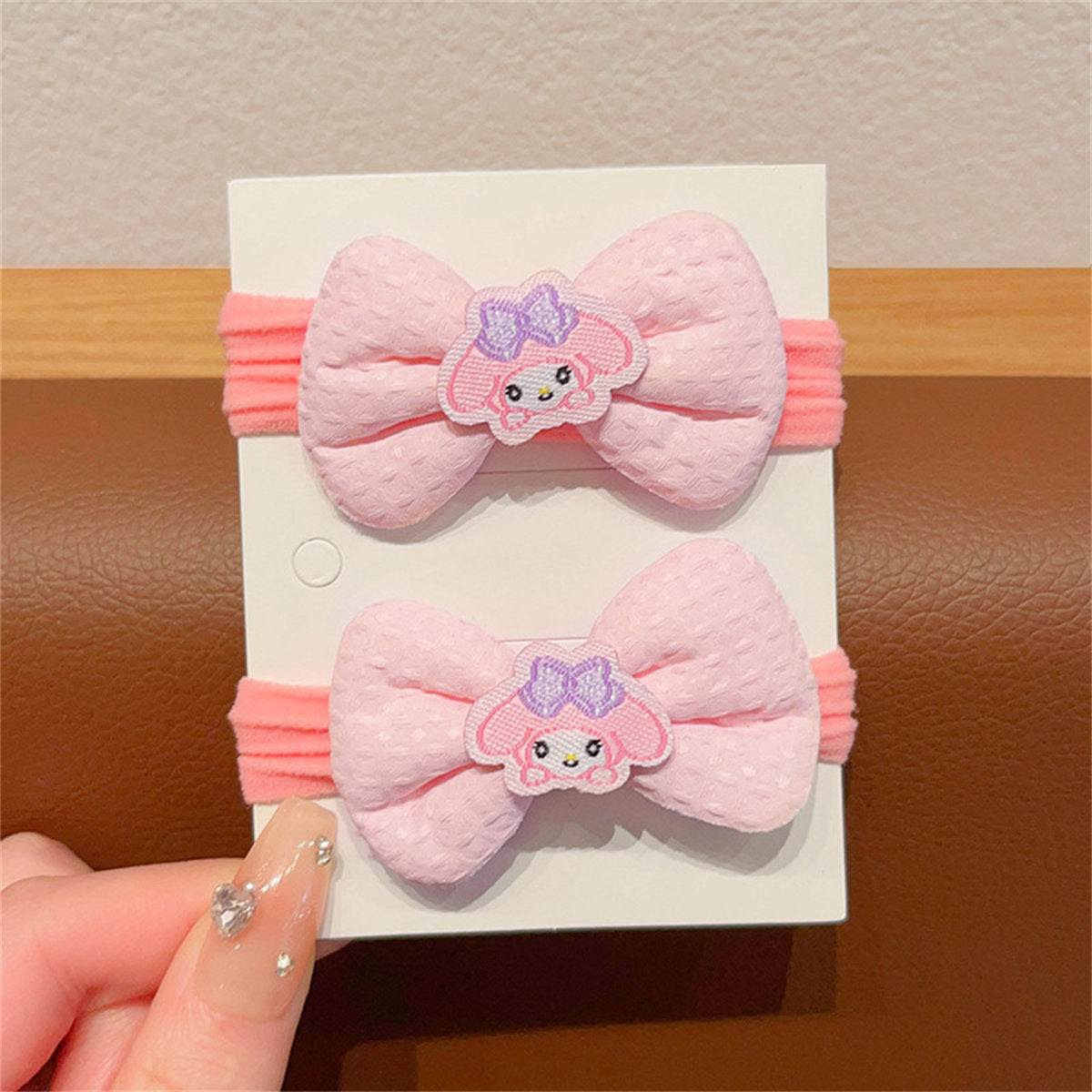 Children's 6-piece set cute cartoon style Sanrio bow soft hair rope