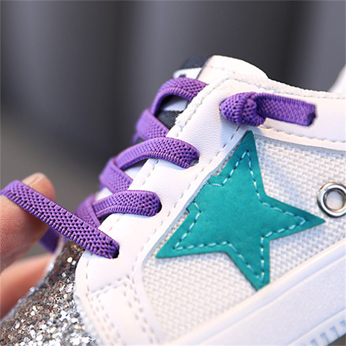 Toddler Girls Autumn Fashion Urban Style Sequined Stars Low-top Sneakers