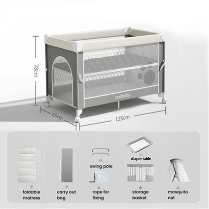 سرير أطفال خارجي قابل للطي مع ناموسية 