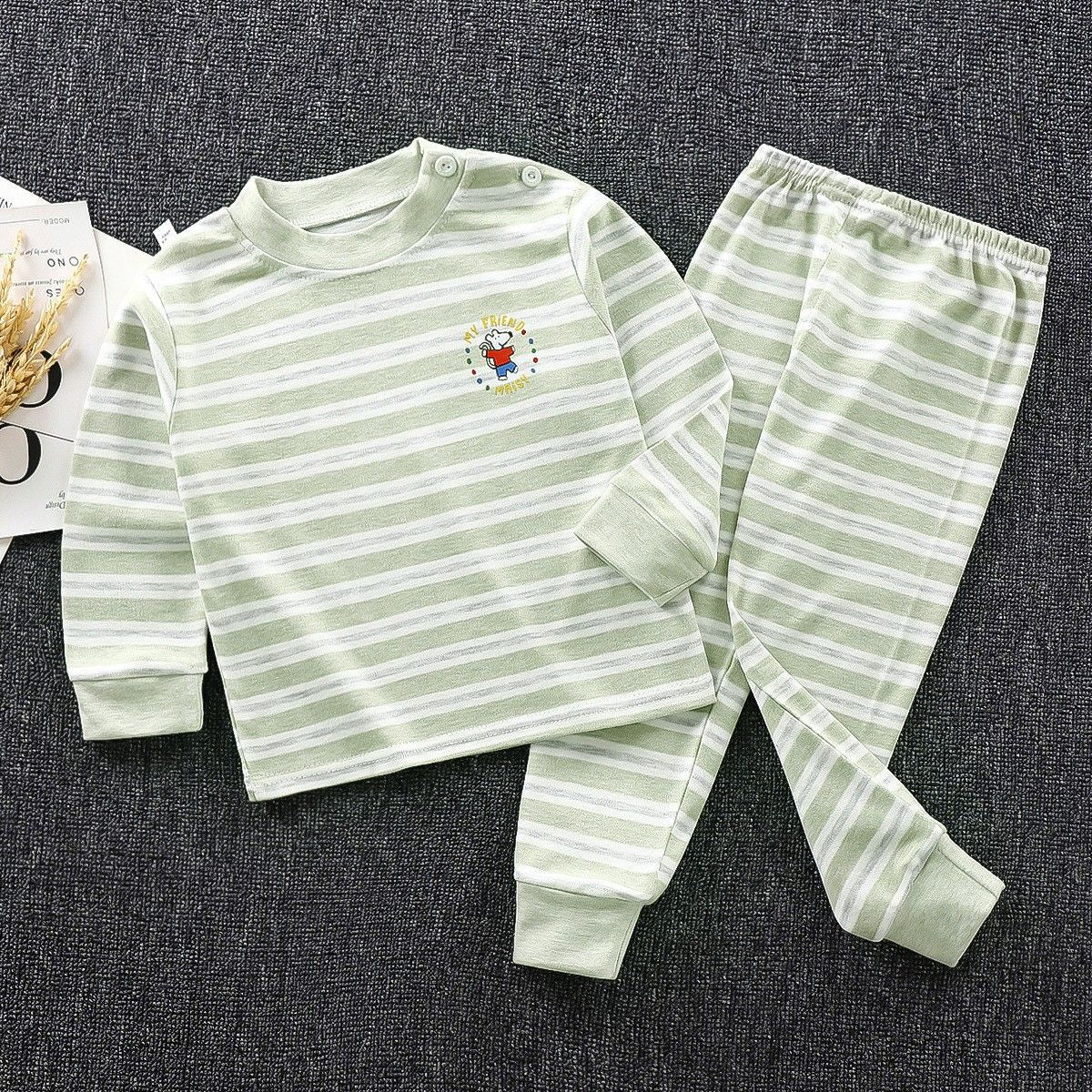 Children's autumn clothes and autumn trousers suits underwear boys and girls pajamas home clothes baby clothes baby autumn