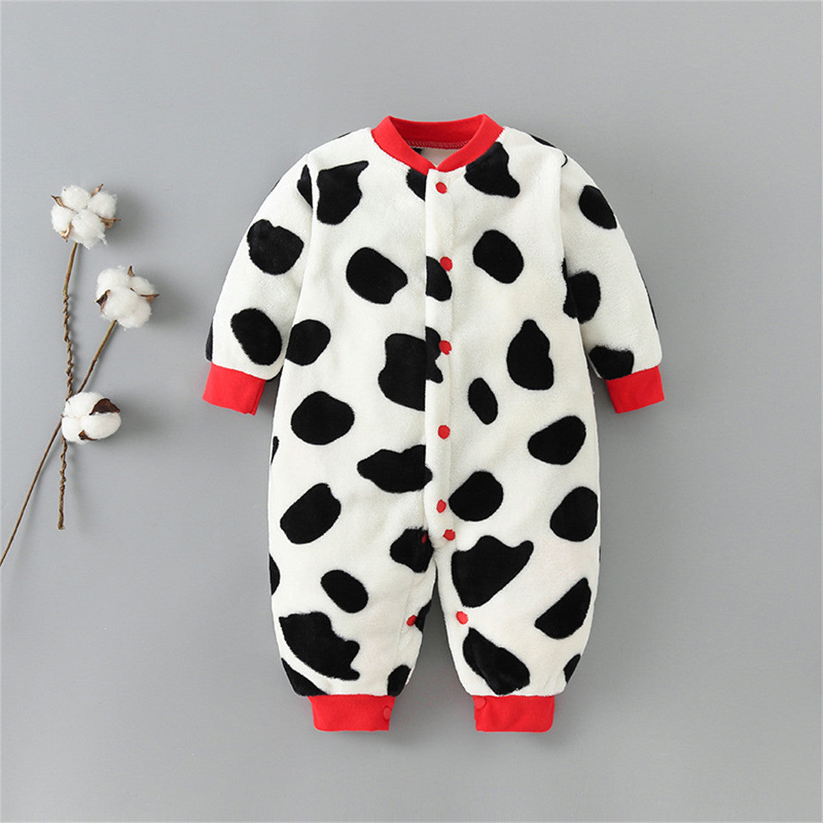 Baby coral fleece flannel warm bodysuit pajamas