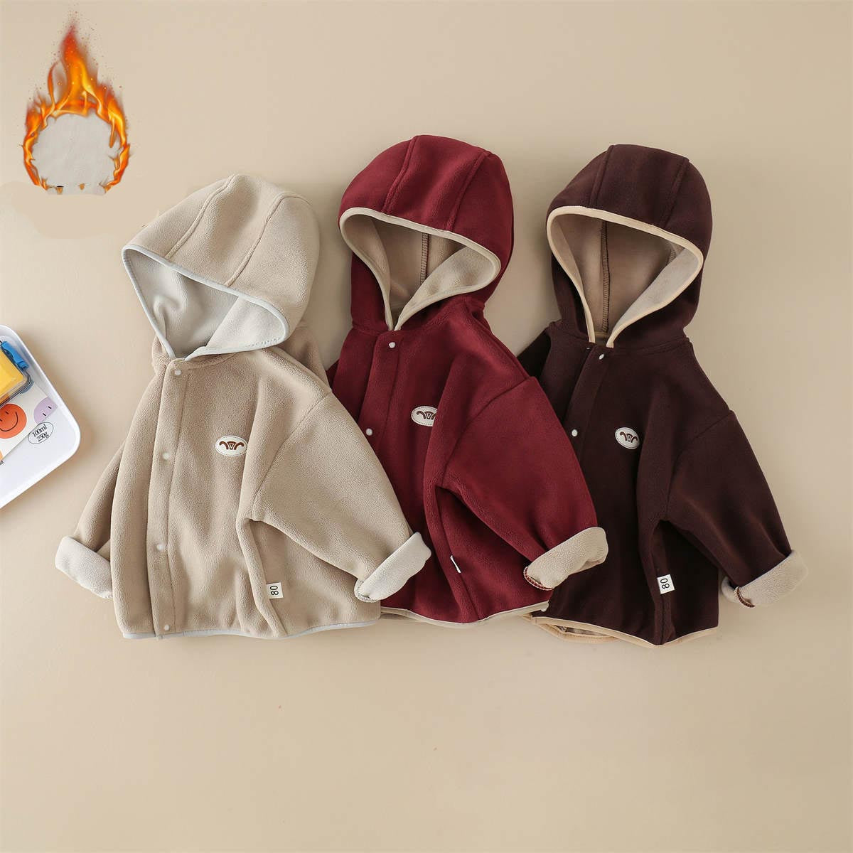 Baby boy winter hooded fleece top