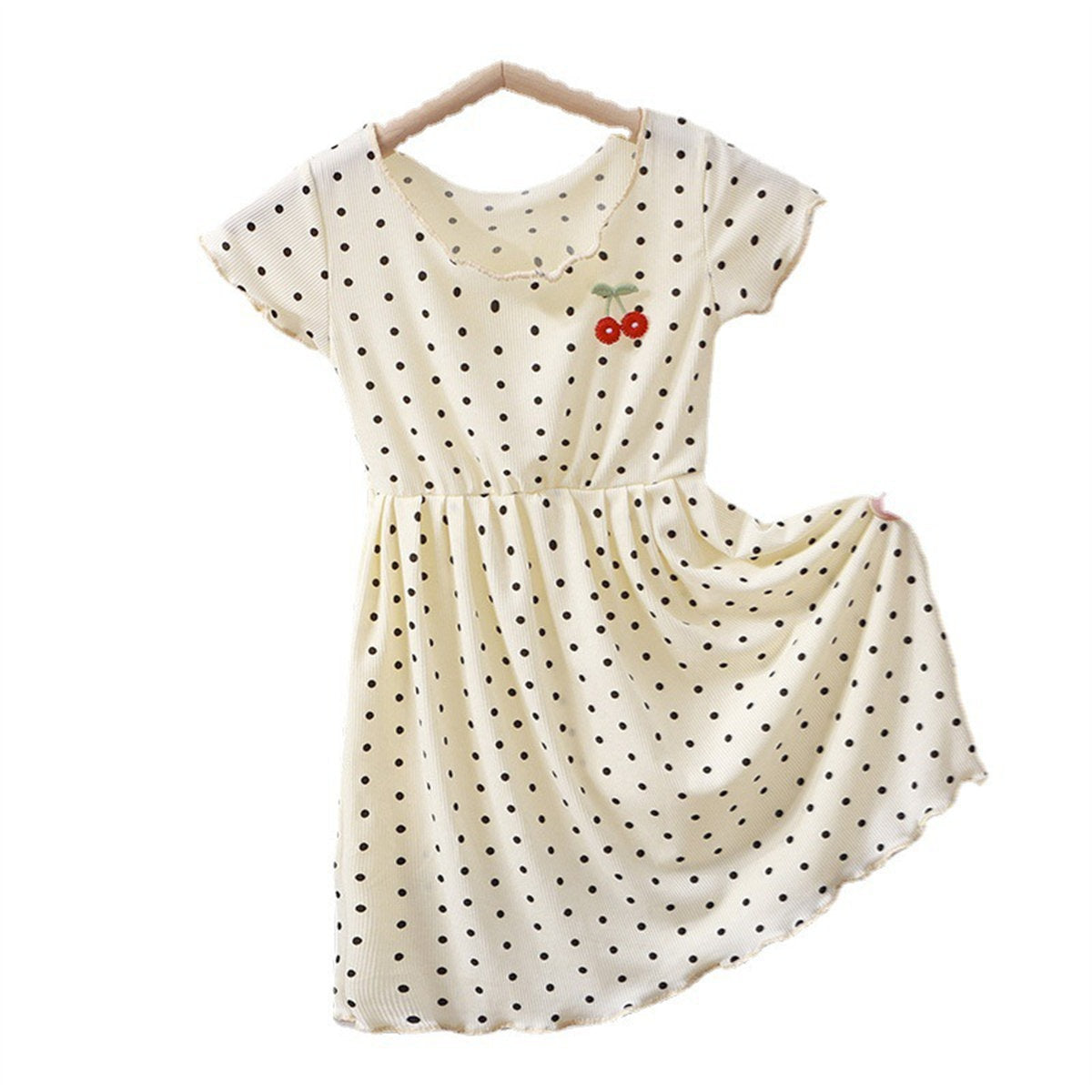 Children's ice silk polka dot dress