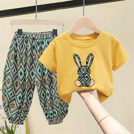 New summer pullover short-sleeved T-shirt children's summer clothes boys girls baby