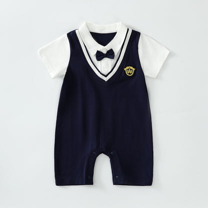 Short Sleeve Boxer Romper