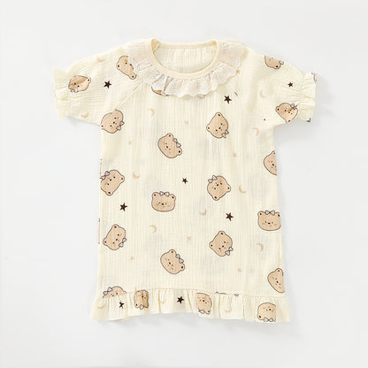 فستان منزلي من الشاش المزدوج