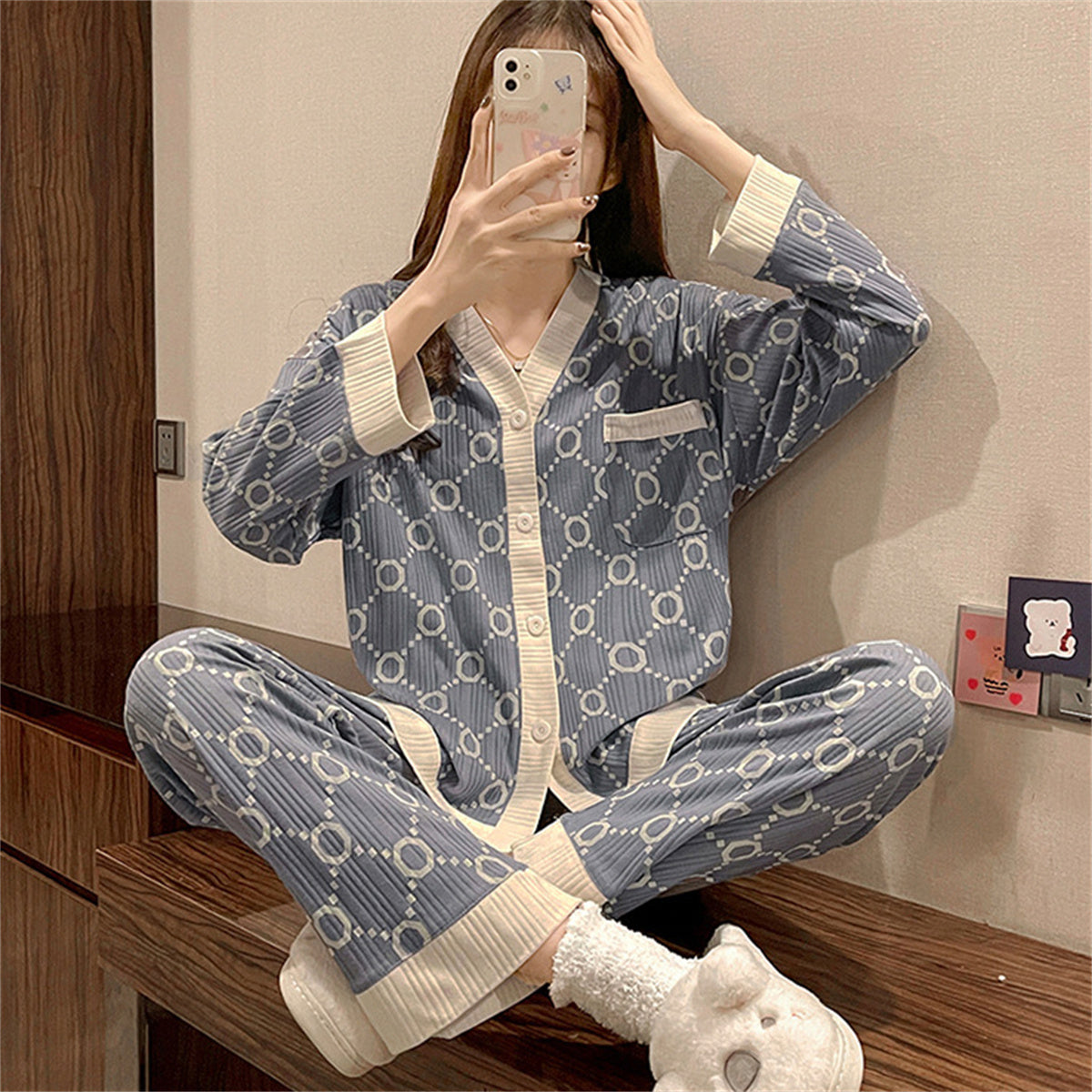 Teen Girls 2-Piece Printed Pajama Set