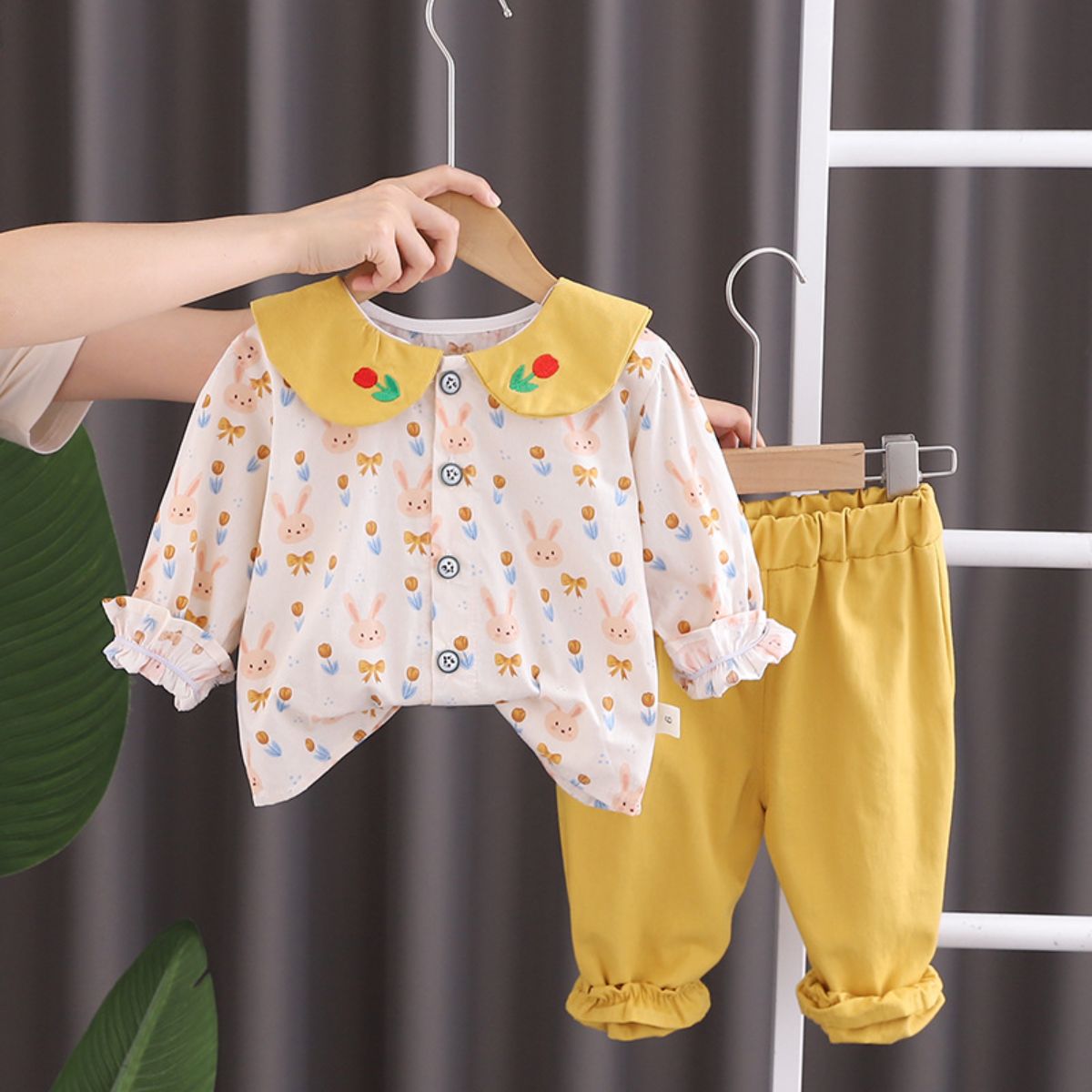 Baby girl spring sweet two-piece suit new style little girl spring and autumn suit children's clothing