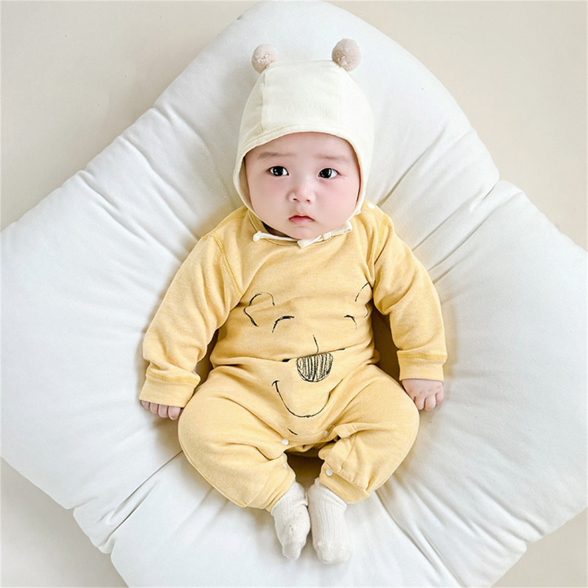 Infant wool silk autumn and winter warm romper