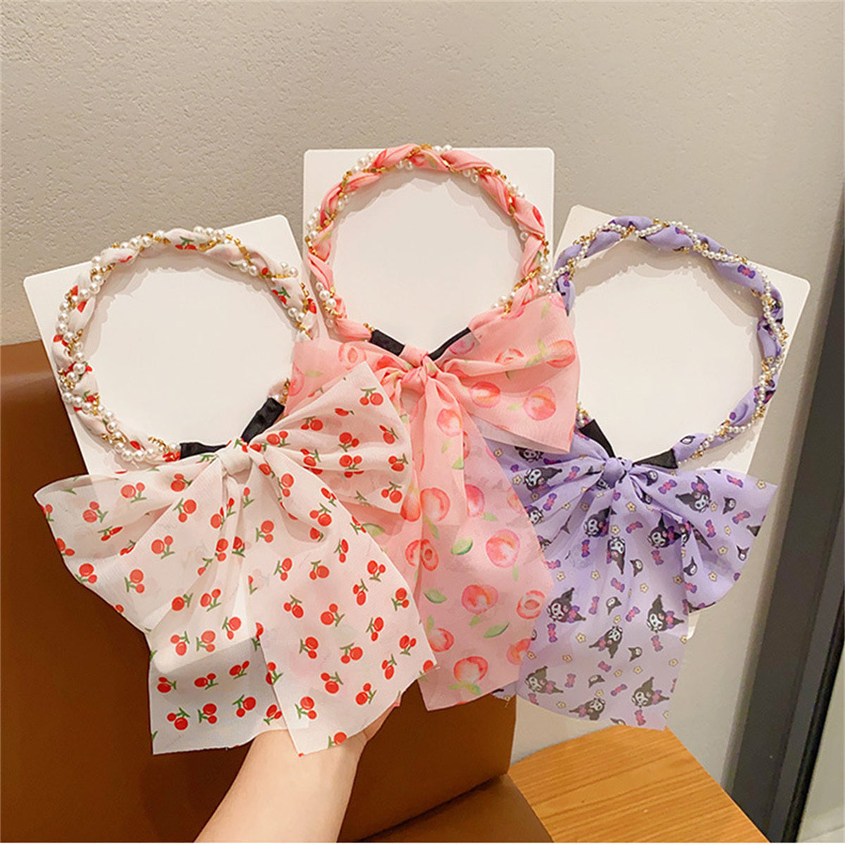 Children's headband Sanrio pattern bow tie pearl style fairy princess style