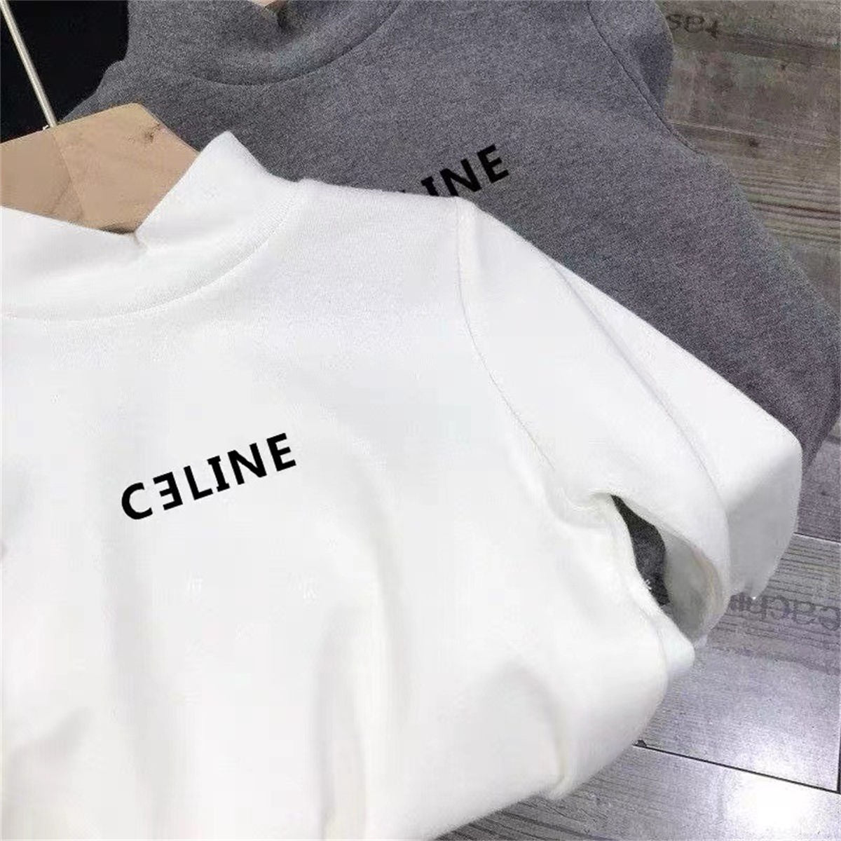 Winter simple letter style plus velvet half turtleneck bottoming shirt for boys and girls