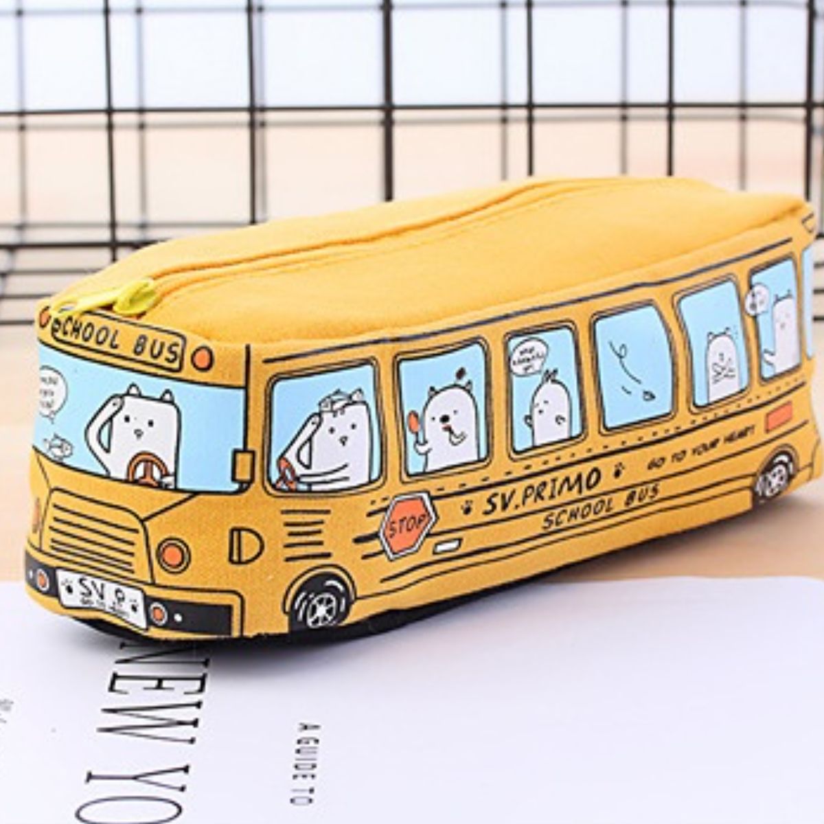 Cartoon Large Capacity Bus Pencil Case Car Pencil Case