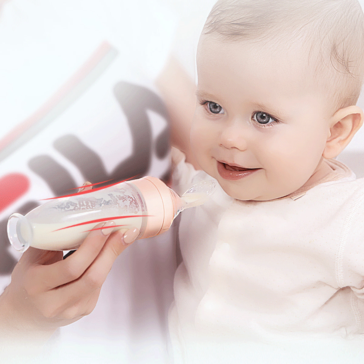 Baby Rice Paste Bottle with Squeeze Spoon