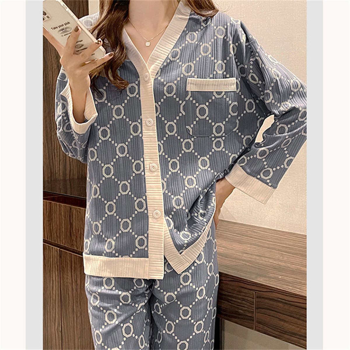 Teen Girls 2-Piece Printed Pajama Set