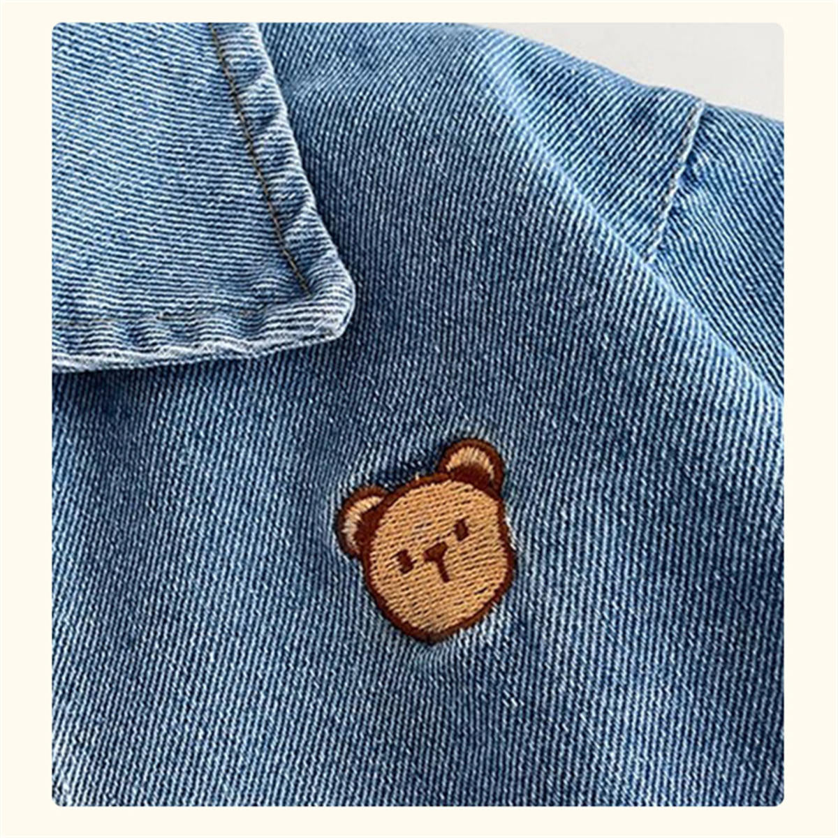 Baby denim bear romper