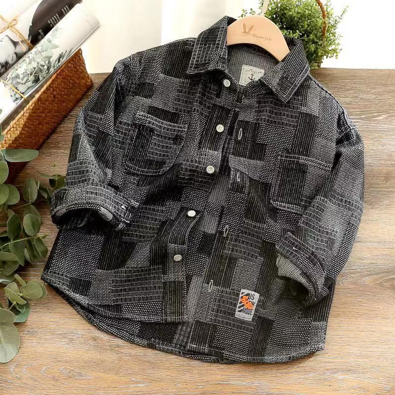 Middle and large boys autumn tops fashionable denim jacket