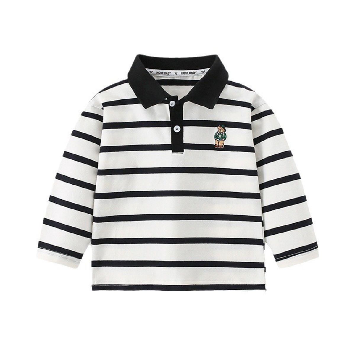 Children's clothing children's long-sleeved T-shirt boys striped lapel polo shirt baby casual long-sleeved T-shirt