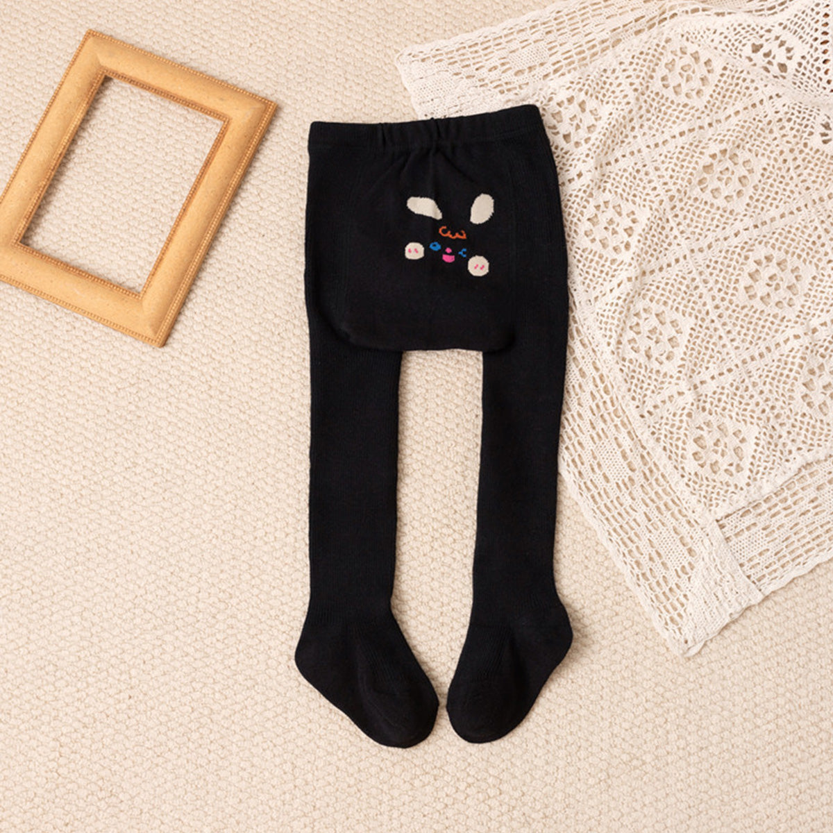 Children's bunny fleece tights