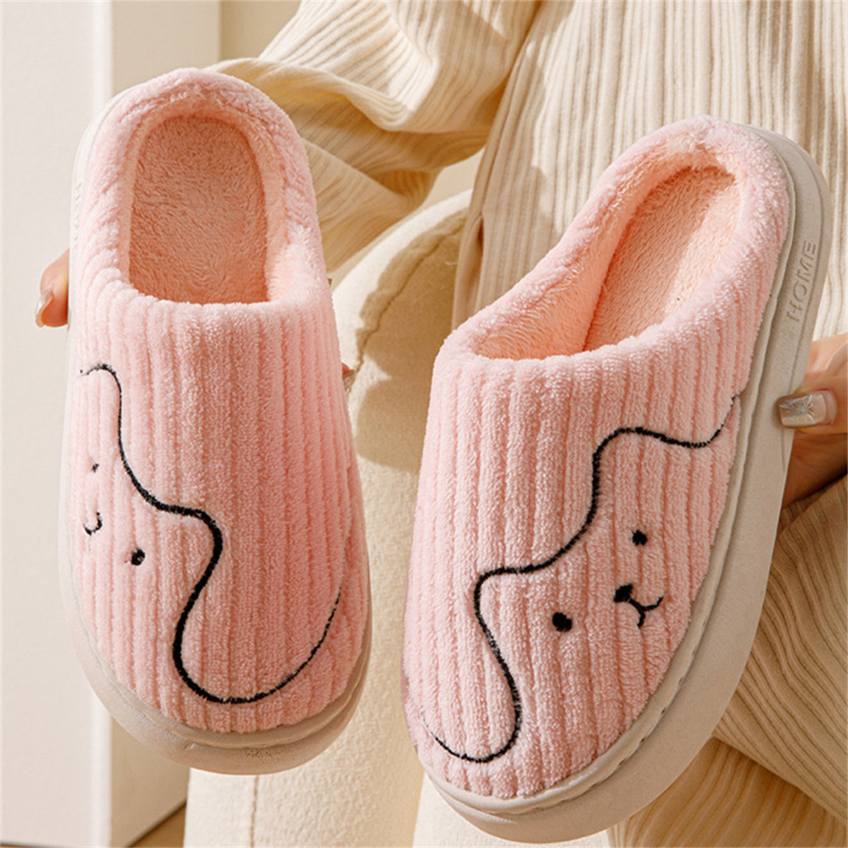 Slippers cartoon cute cotton sole autumn and winter indoor home warm and comfortable slippers