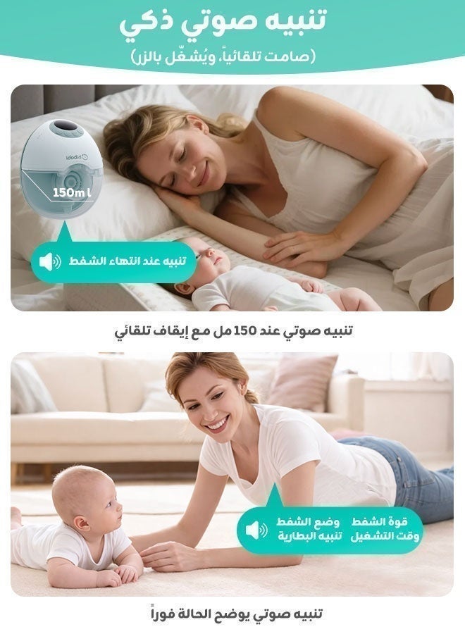 Wearable Electric Breast Pump | Hands-Free with 4 Modes & 12 Suction Levels