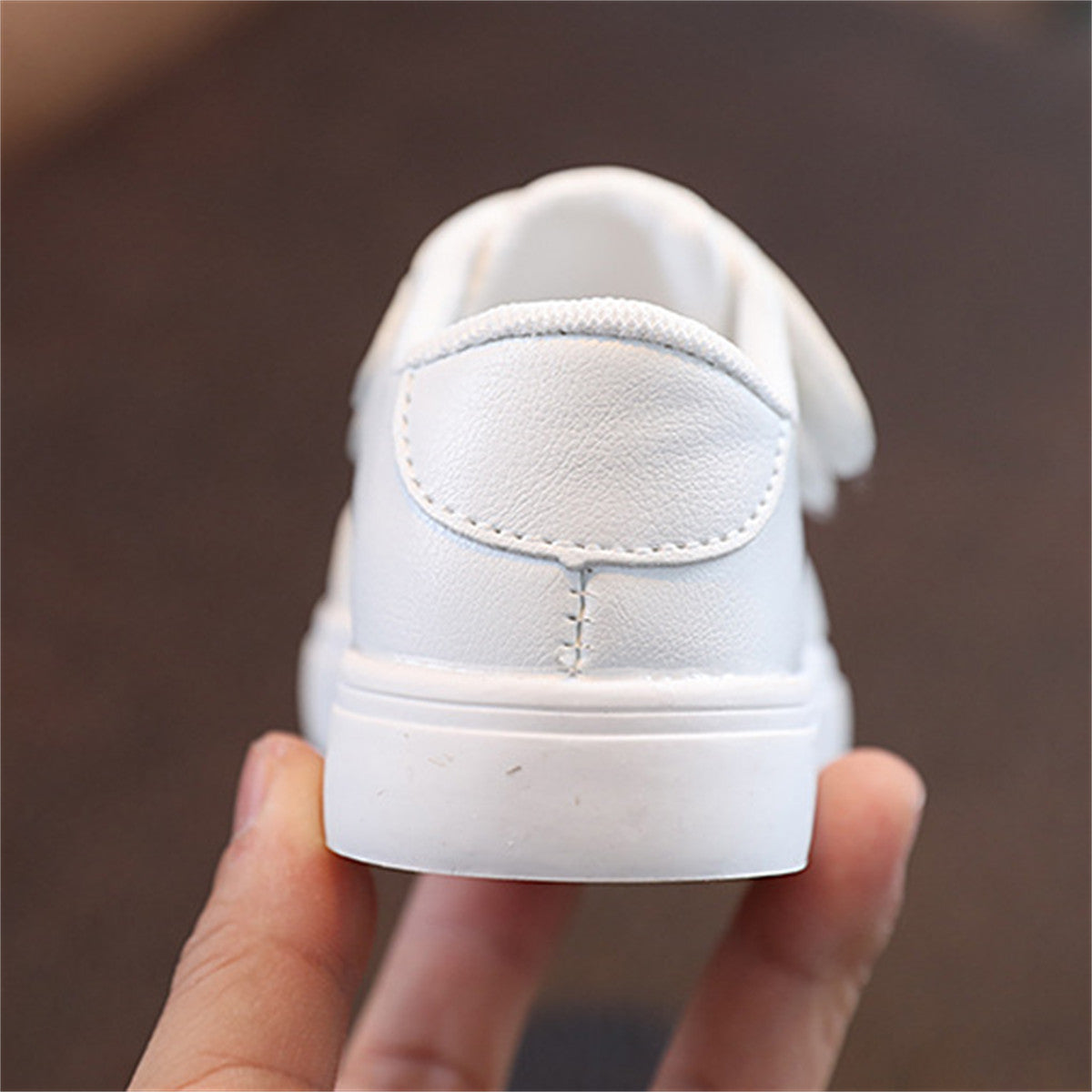 children's solid color white sneakers