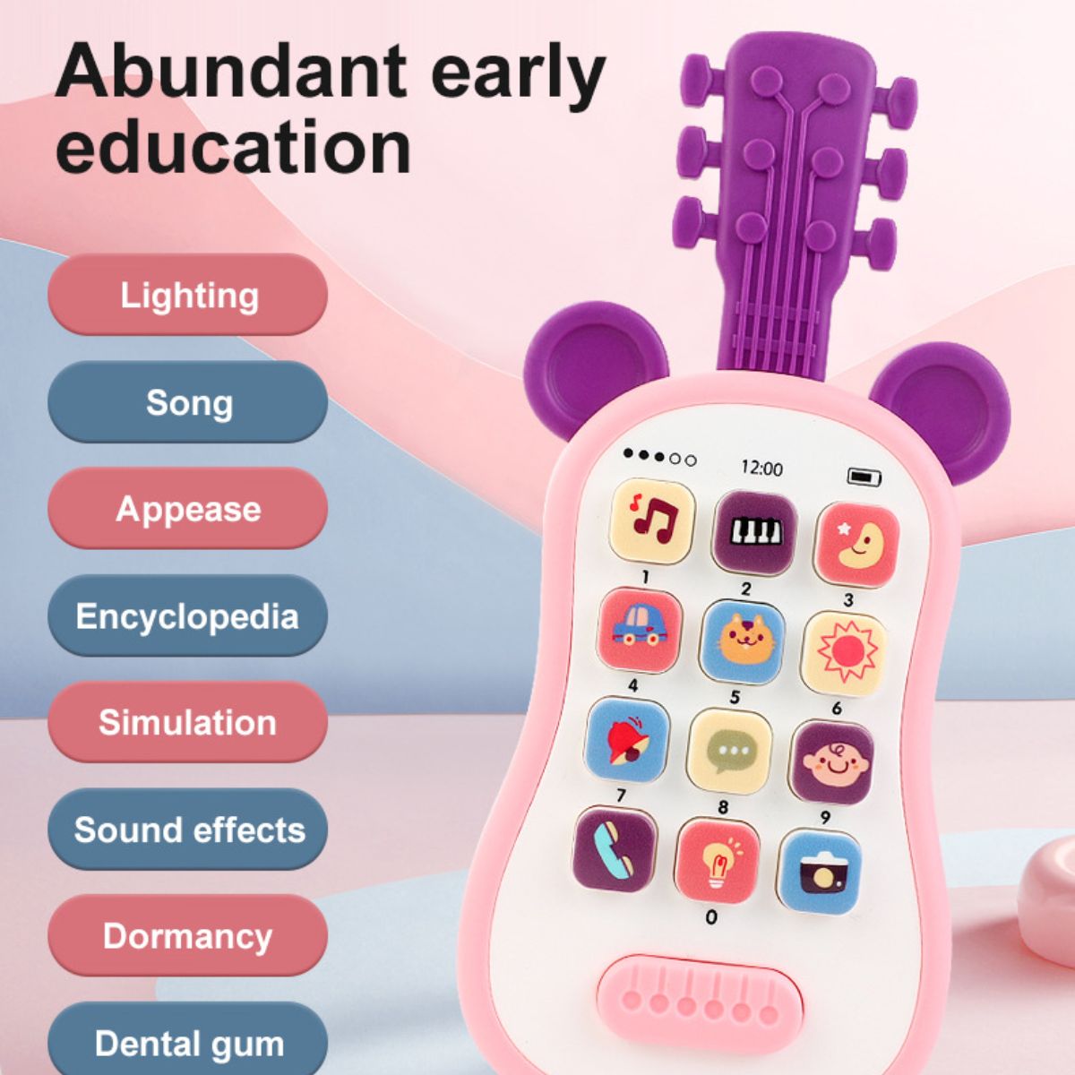 Cartoon music multi-function early education simulation mobile phone