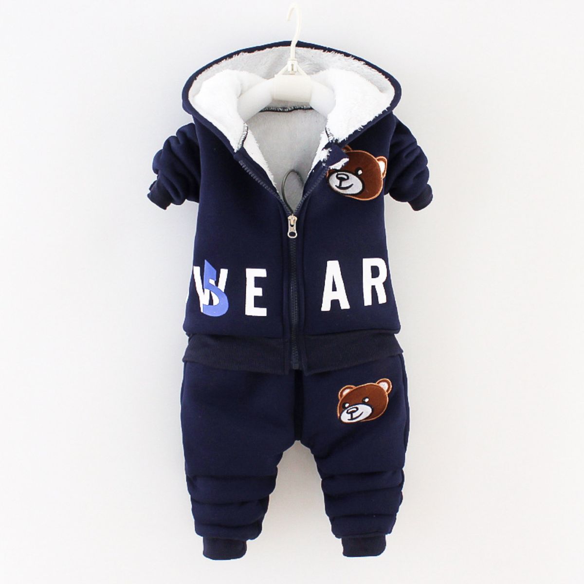 autumn and winter thickened fleece suit for boys