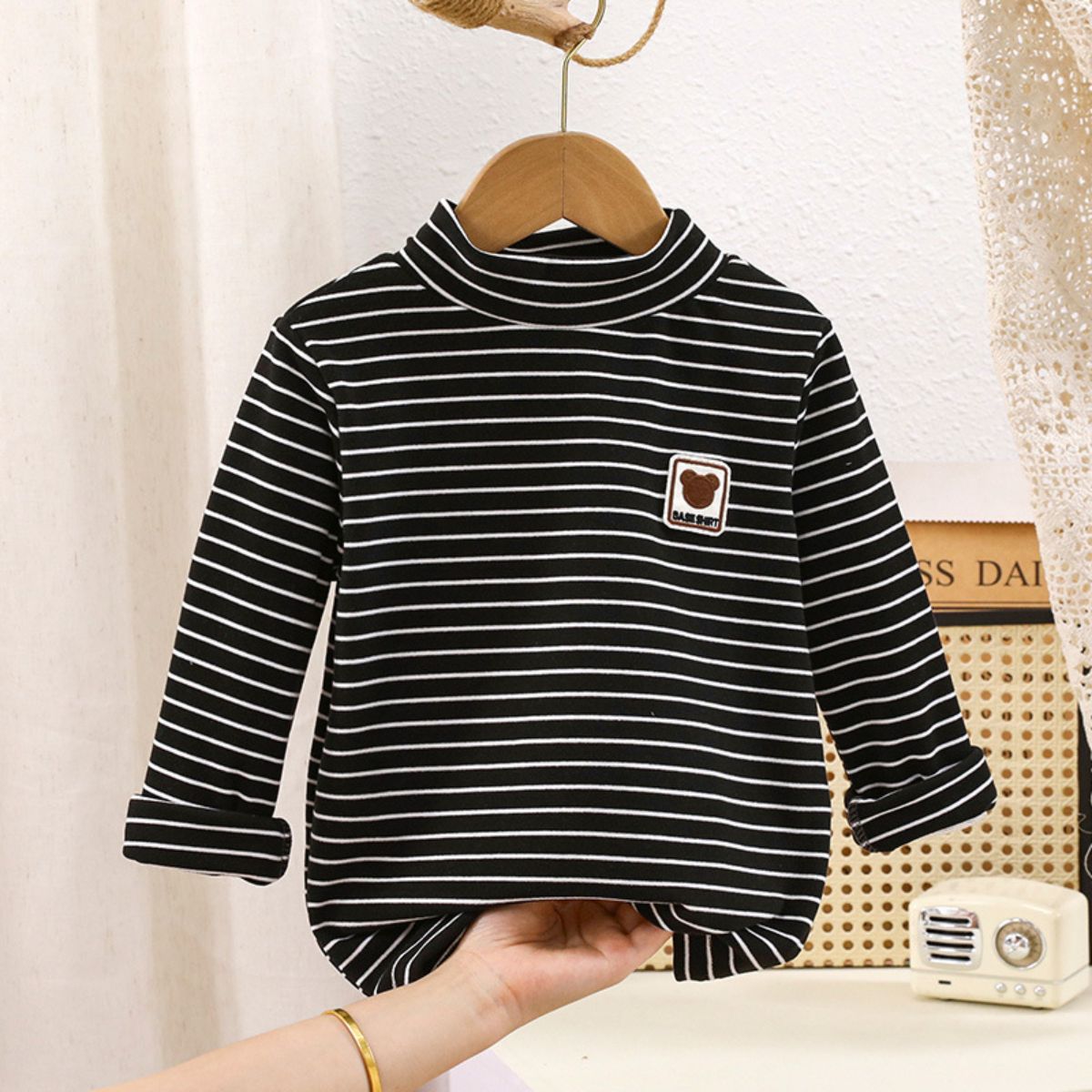 children's new autumn and winter fleece bottoming shirt