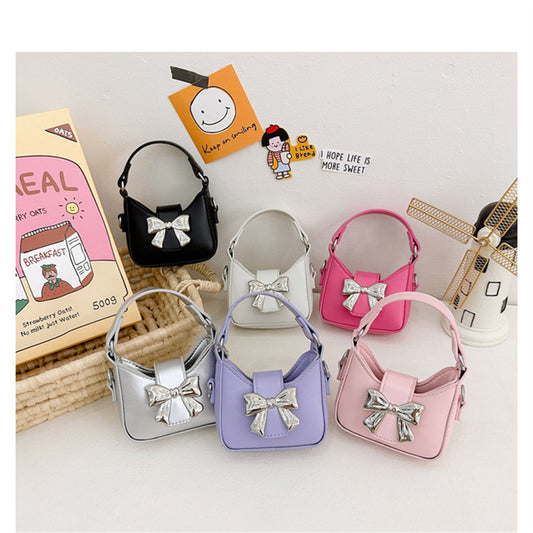 Children's Candy Color Bow Mini Handbag Parent-child Chain Crossbody Bag Lipstick Bag