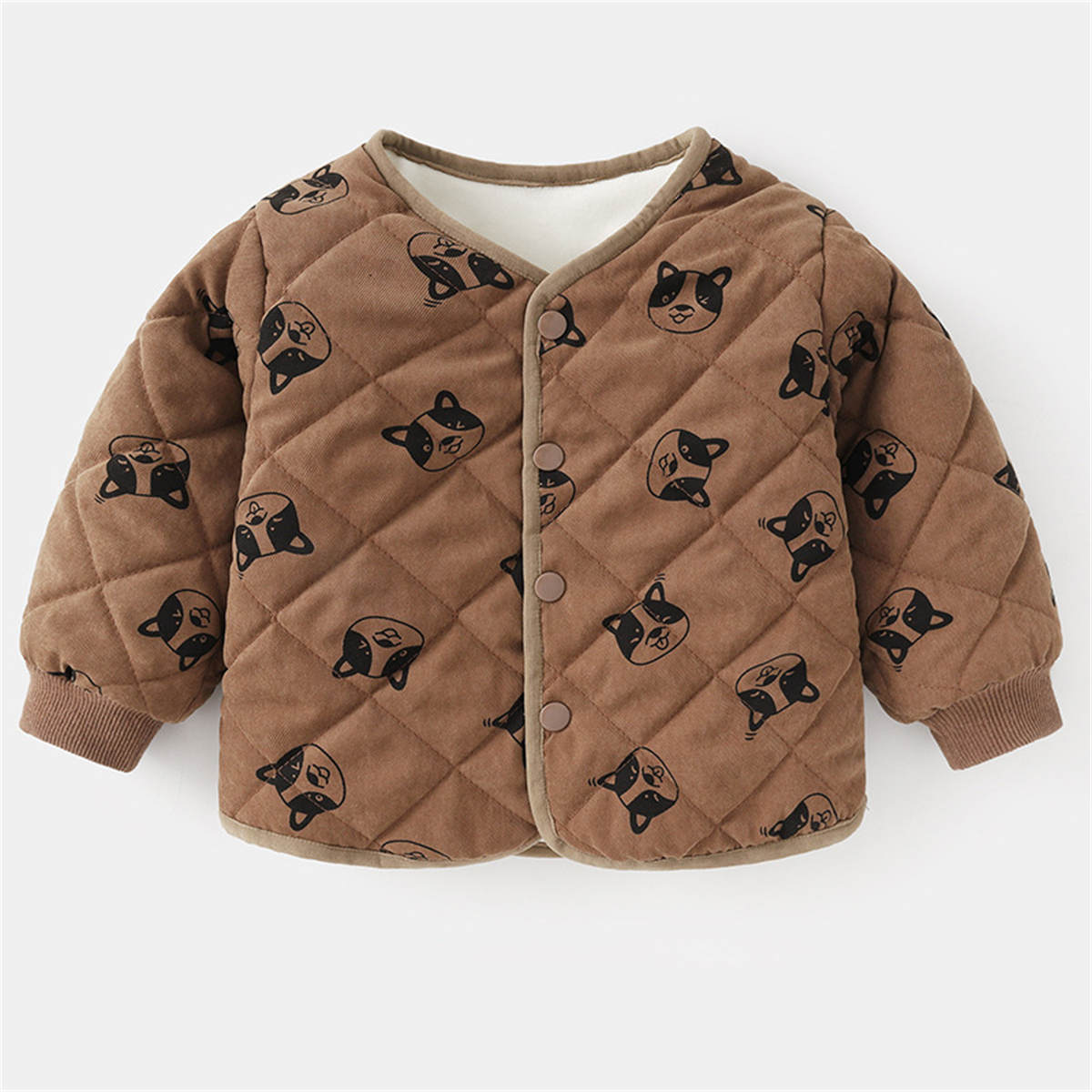 baby autumn and winter cartoon print cotton coat