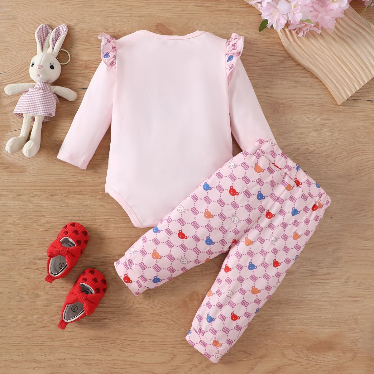 Baby girl's pink sweet little princess romper suit