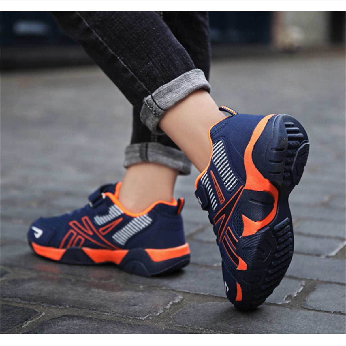 Medium and large boys' color matching cool style warm sports casual versatile sports shoes