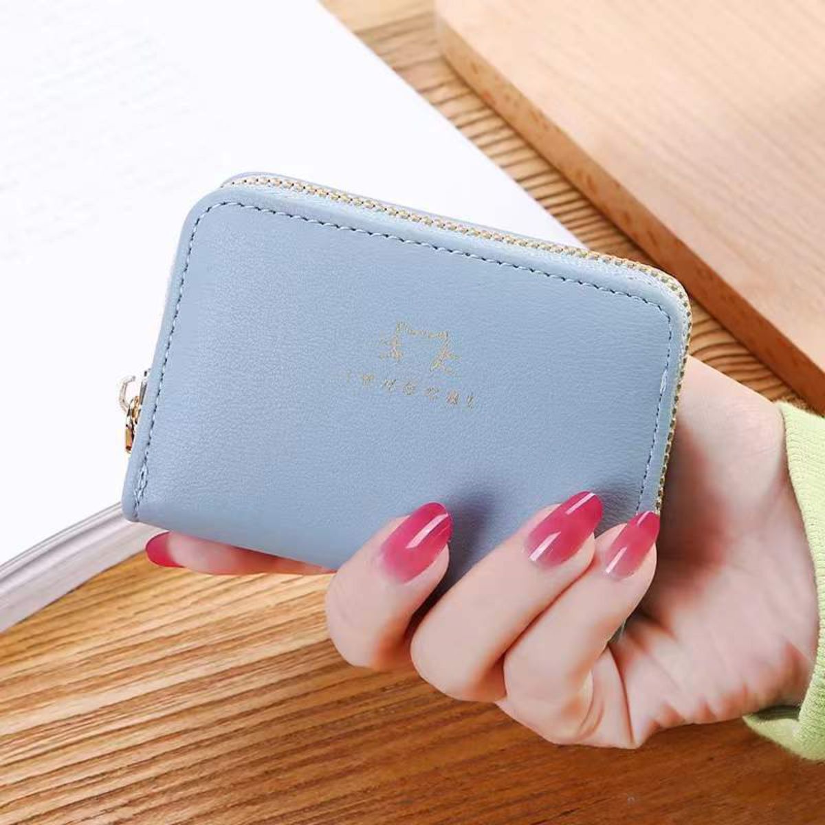 Card holder new simple fashion card holder women zipper men and women card holder driver's license bag credit card wallet