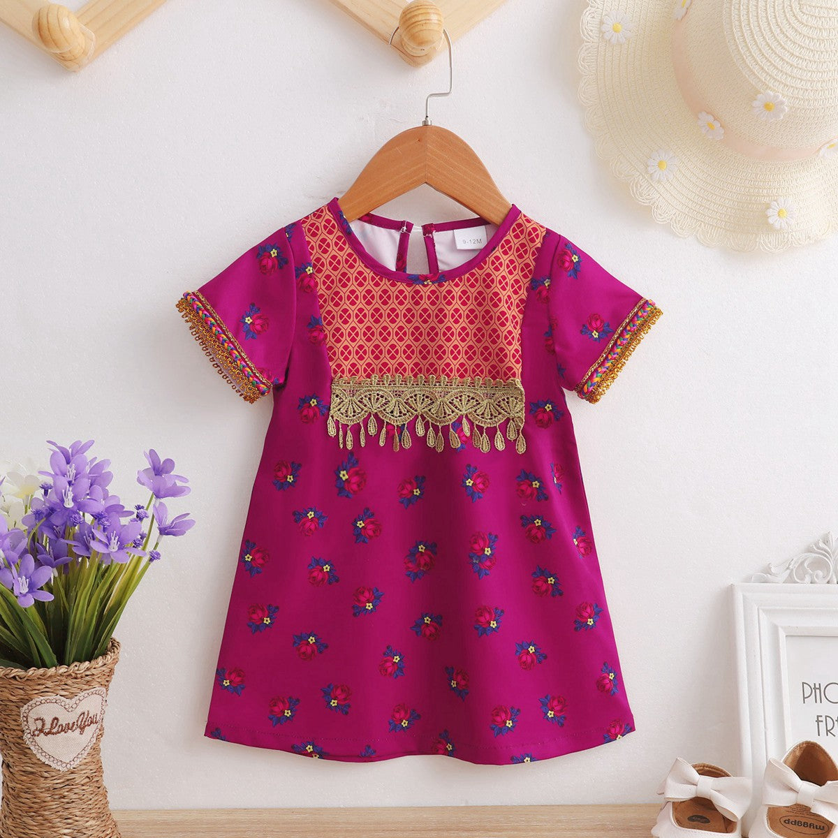 Baby Girl Clashing Lace Floral Dress