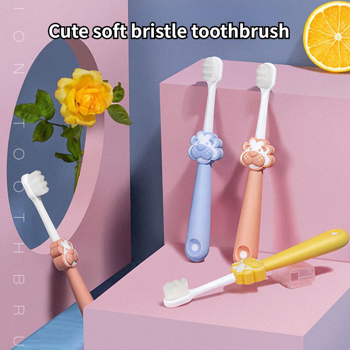 Children's toothbrush cartoon little lion toothbrush individually packaged baby soft bristle toothbrush