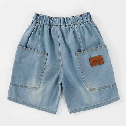 Multi-Pocket Denim Shorts