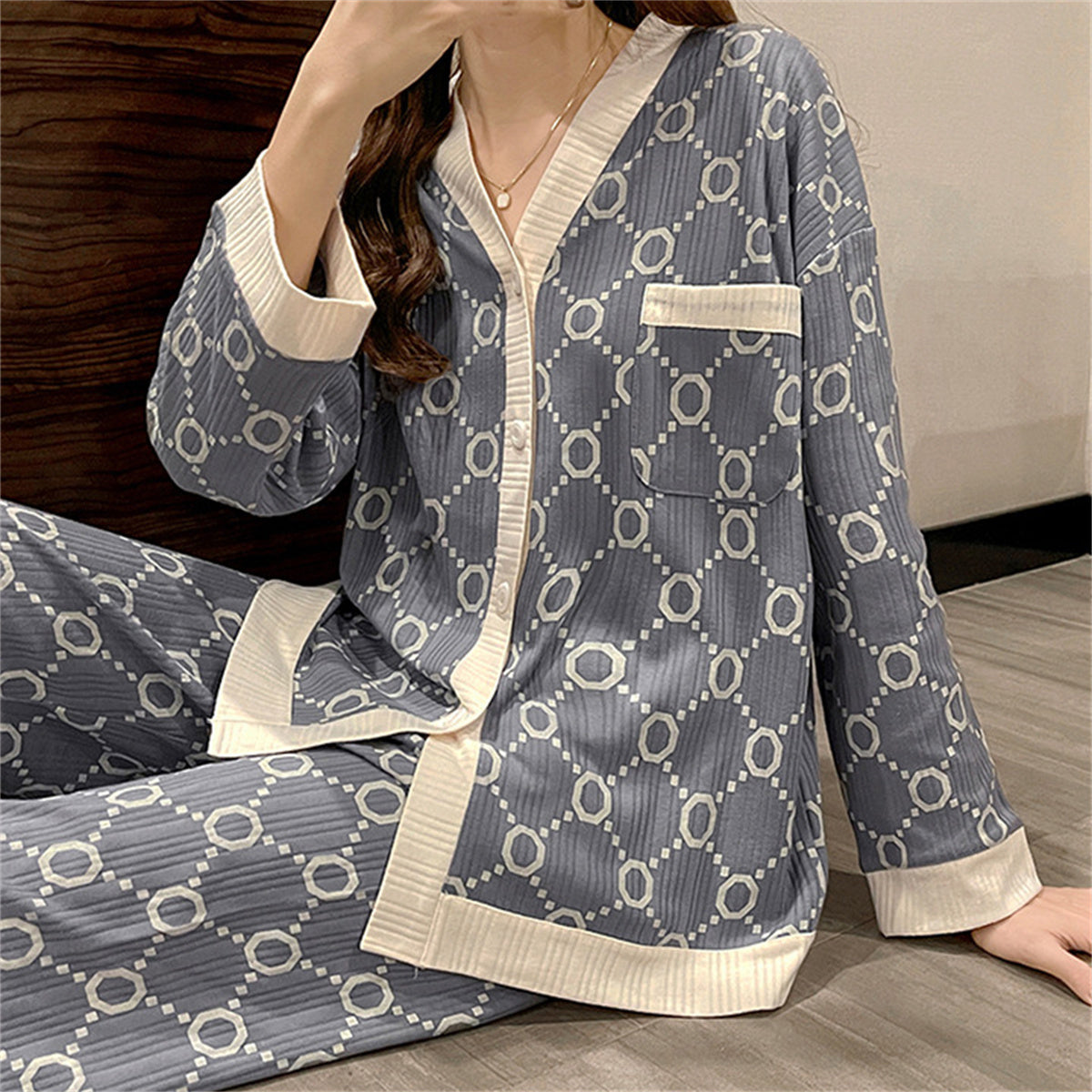 Teen Girls 2-Piece Printed Pajama Set