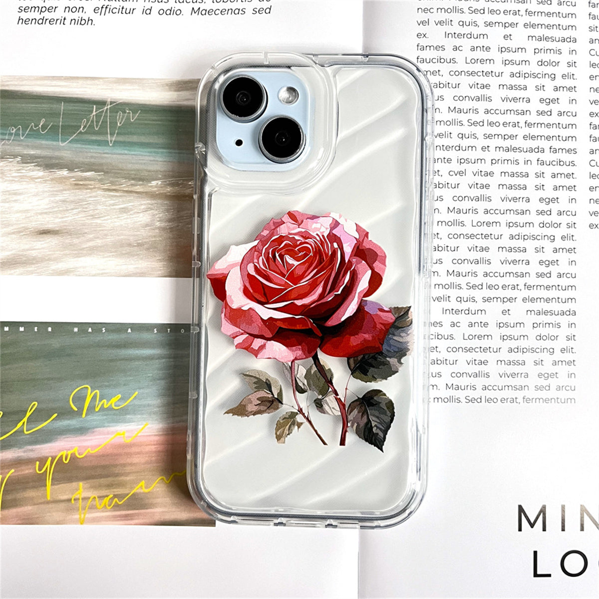 Apple transparent soft shell water ripple elegant ladies rose mobile phone case