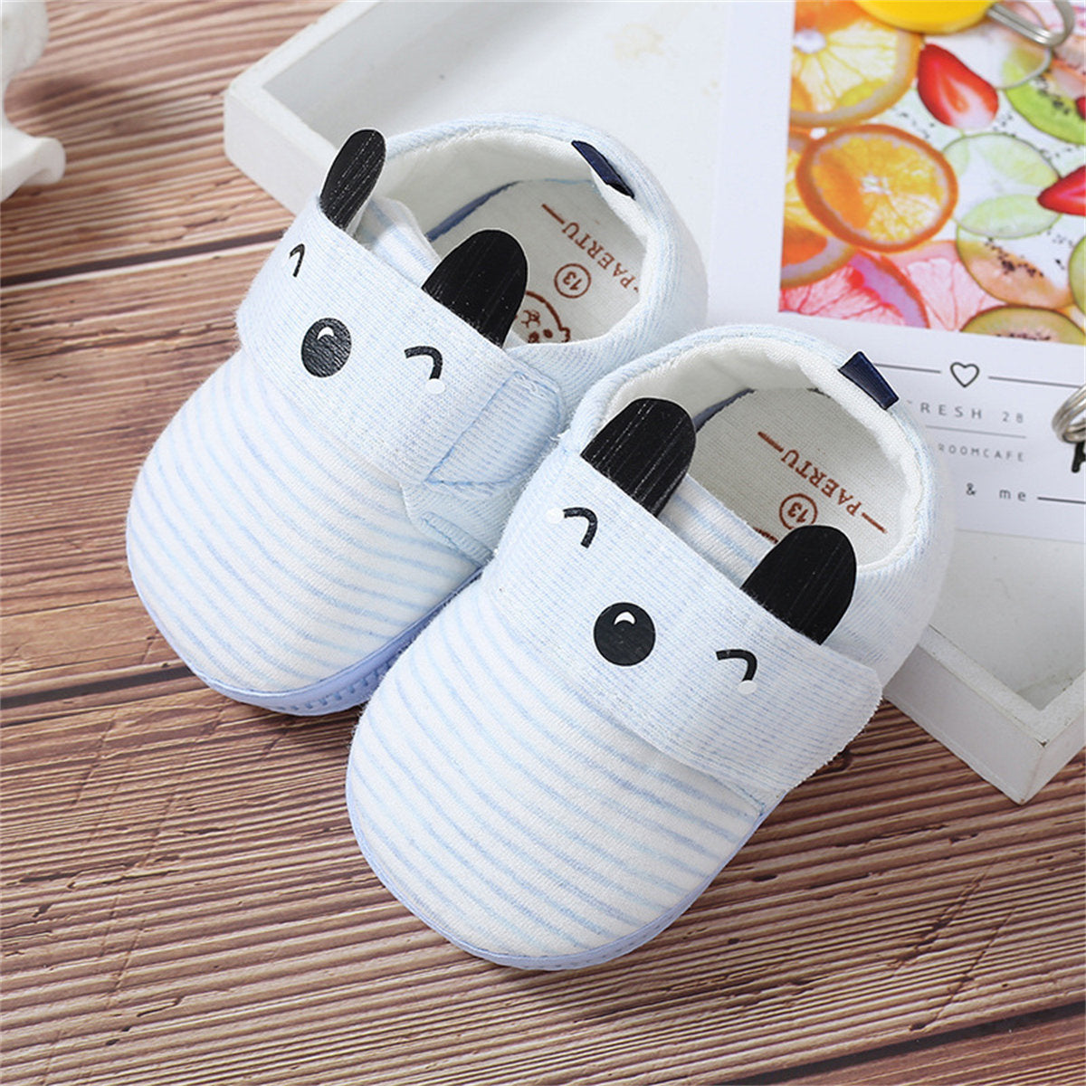 Baby and kids striped velcro casual shoes