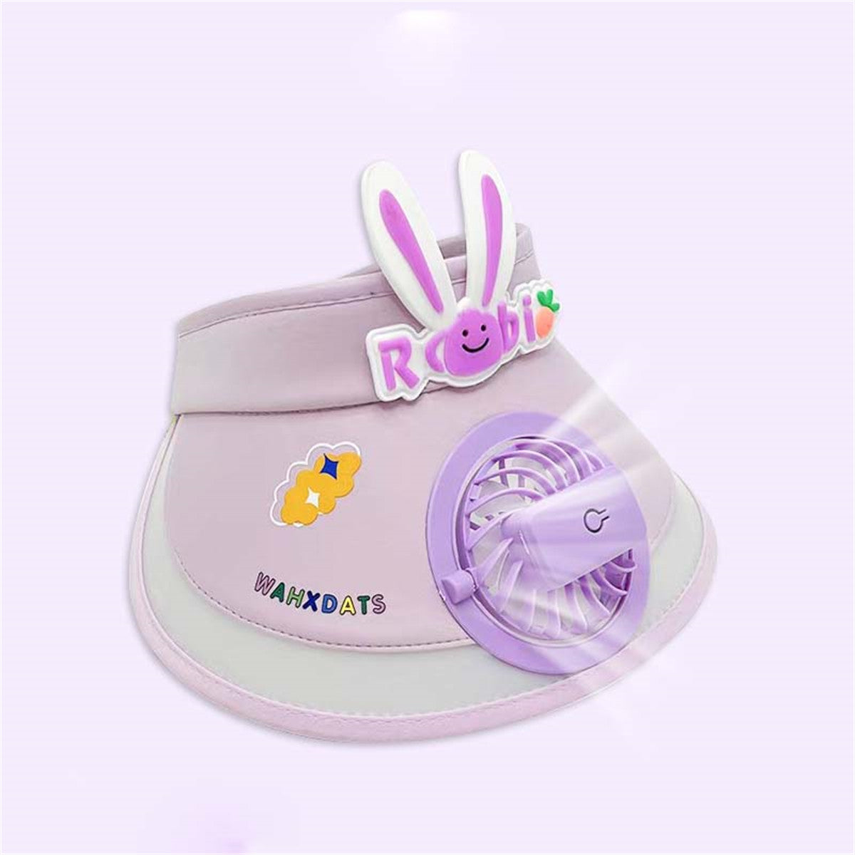 Children's casual cute style bucket hat with rechargeable fan