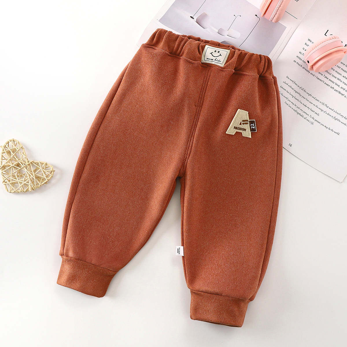 Children&#39;s sports pants, fleece pants with cuffs