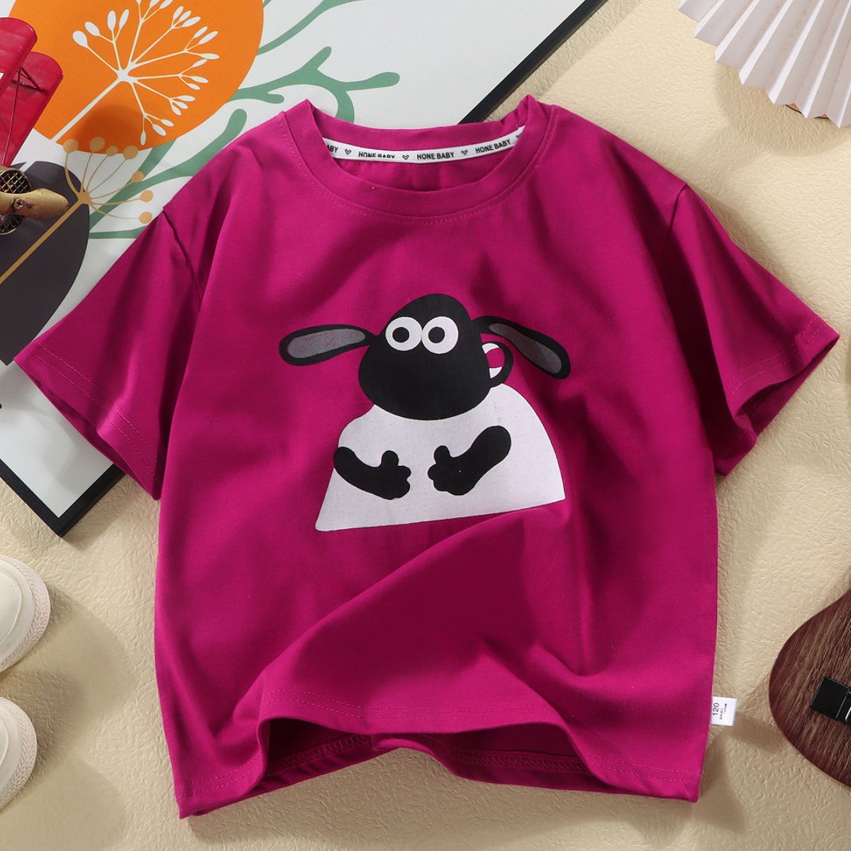 Children's cotton short-sleeved middle and large children's girls T-shirts Class A summer cotton tops children's T-shirts Class A 100% cotton