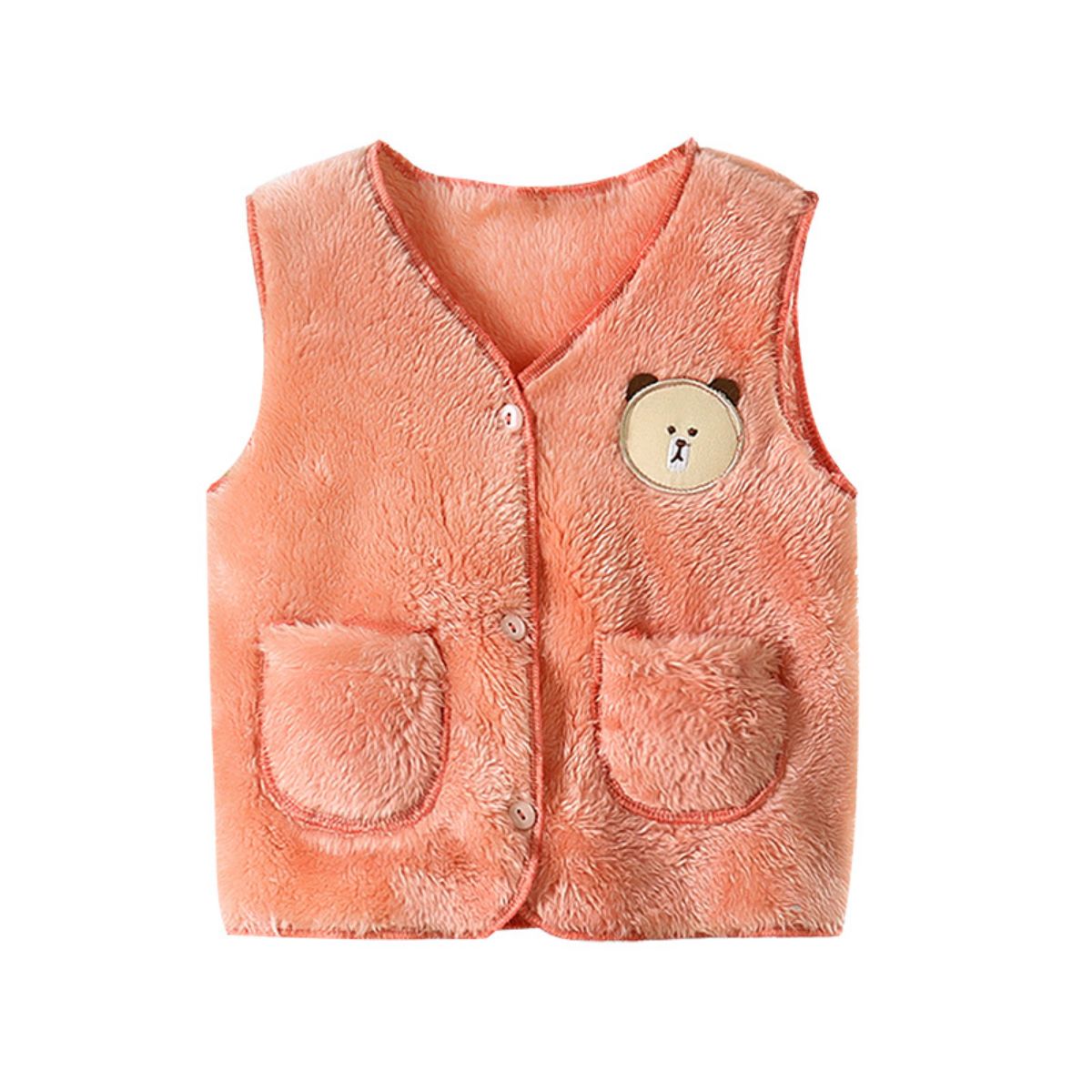 Boys and girls autumn and winter double-sided coral fleece vest