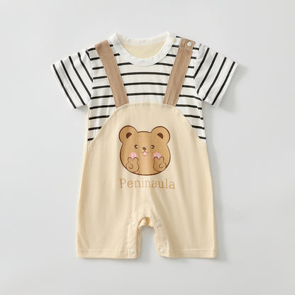 Striped two-piece romper