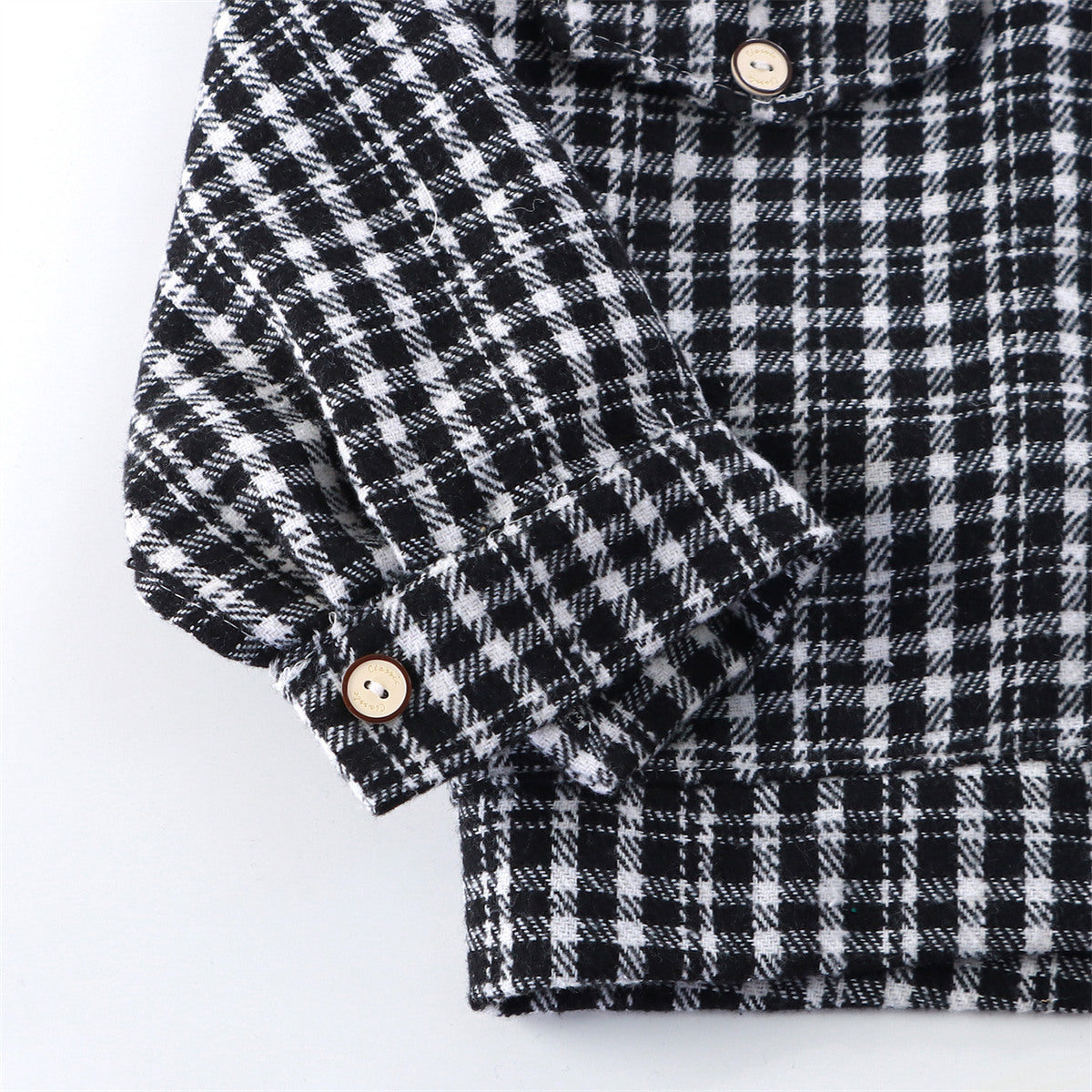 Plaid shirt children's retro color matching cardigan new style lapel top coat