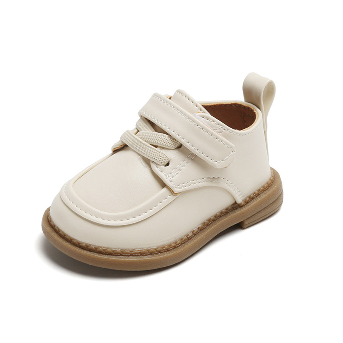 Children's solid color Velcro soft-soled leather shoes